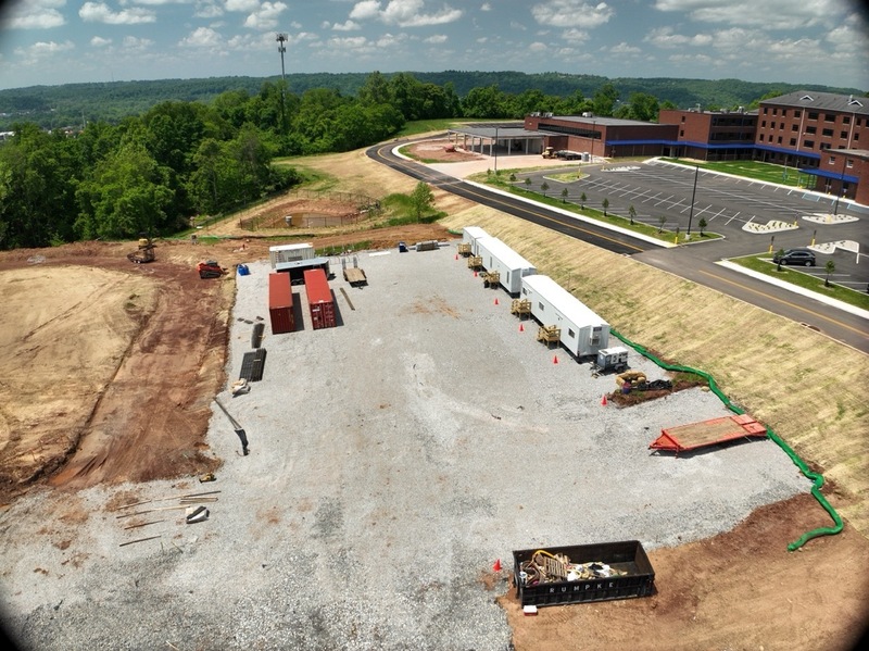 aerial photography of the construction progress of the new Vienna Elementary School