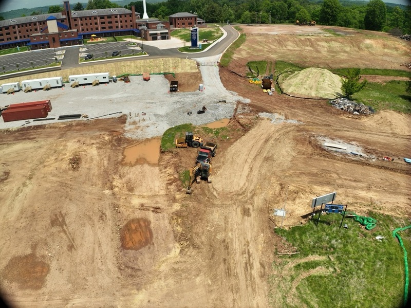 aerial photography of the construction progress of the new Vienna Elementary School