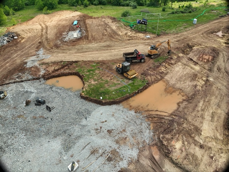 aerial photography of the construction progress of the new Vienna Elementary School