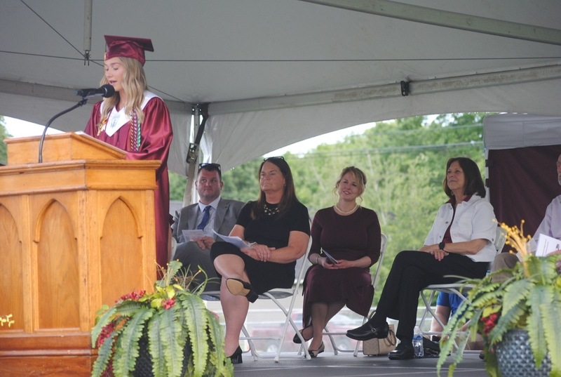 high school speaker giving a graduation commencement speech