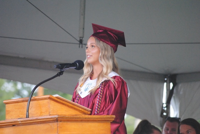high school speaker giving a graduation commencement speech