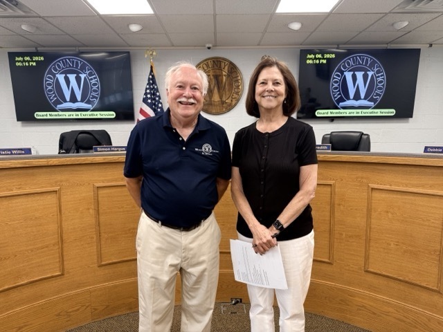 judy johnson and ron tice are featured for accepting role of board president and vice president, respectively