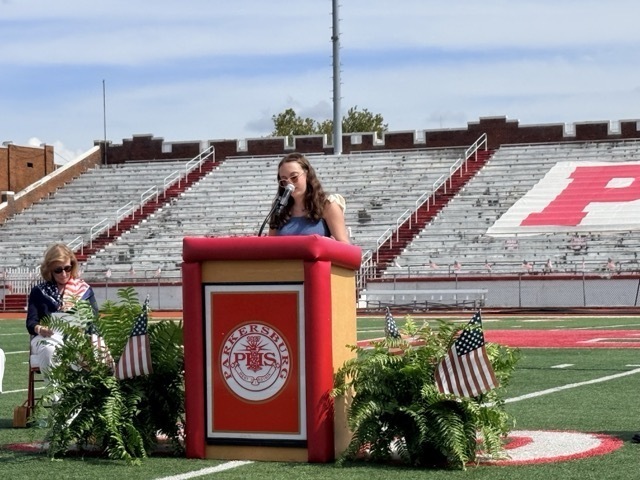 image of PHS Student Council President standing at a podium