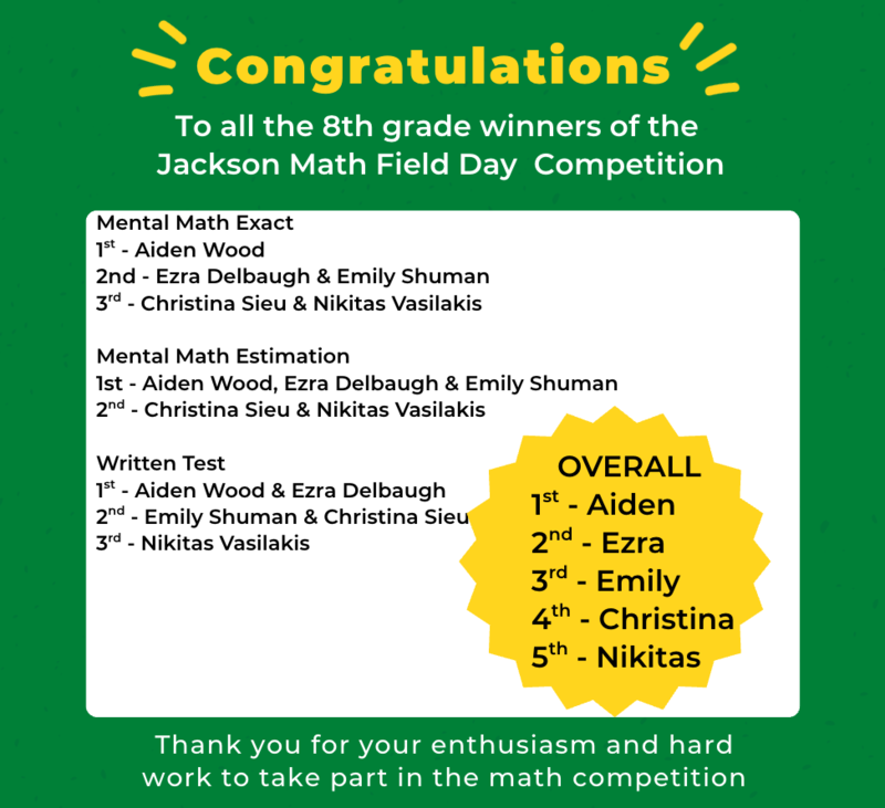 8th Grade Winners