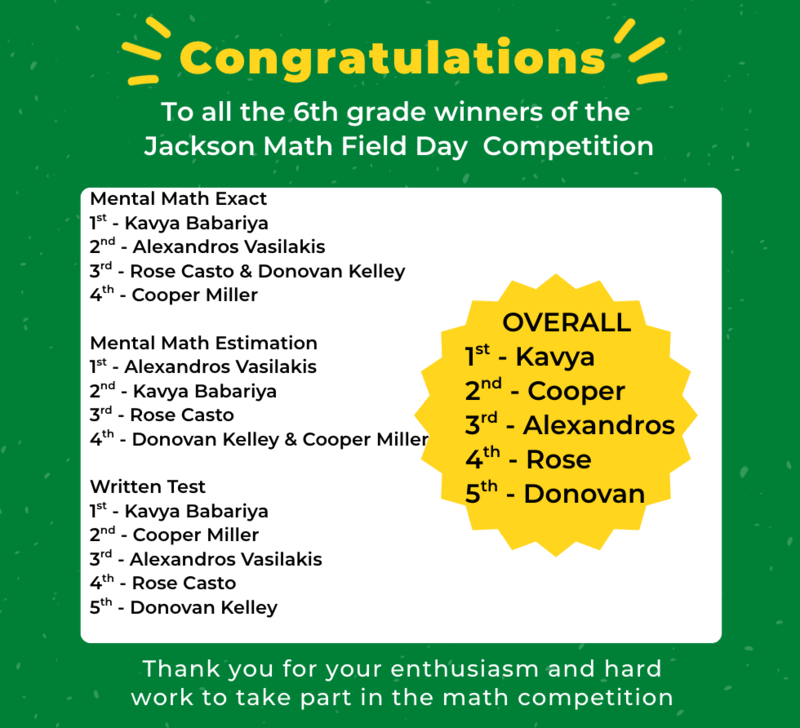 6th Grade Winners