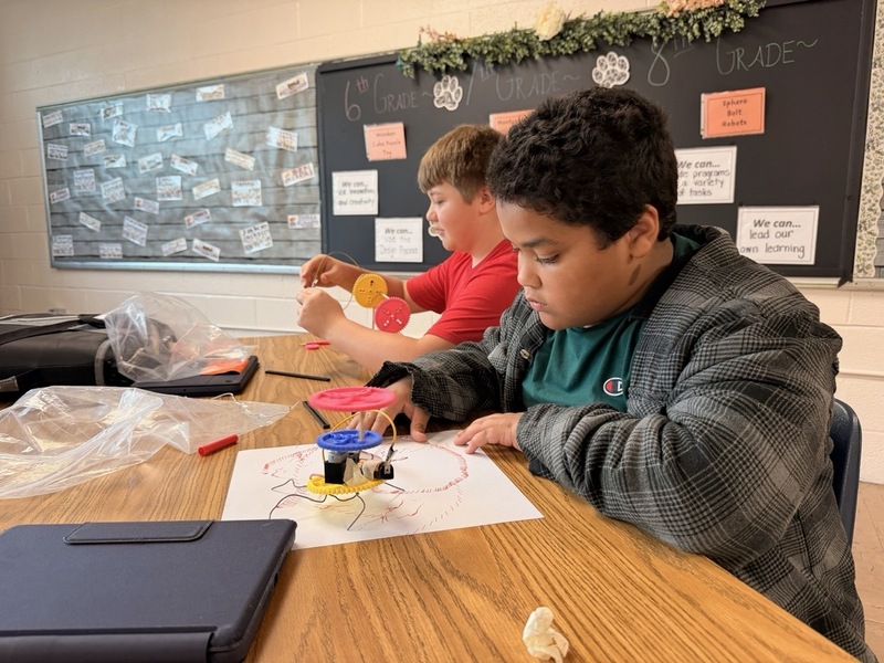 students working on project