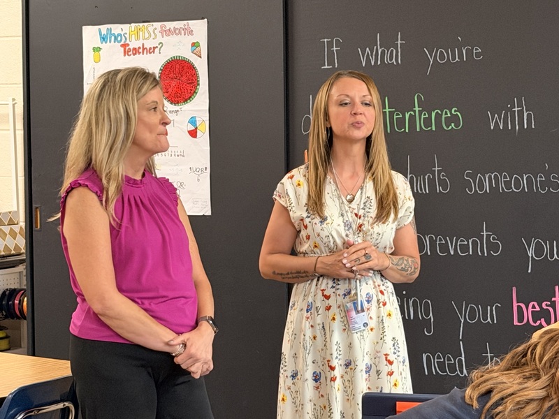 WV Superintendent talking with teacher