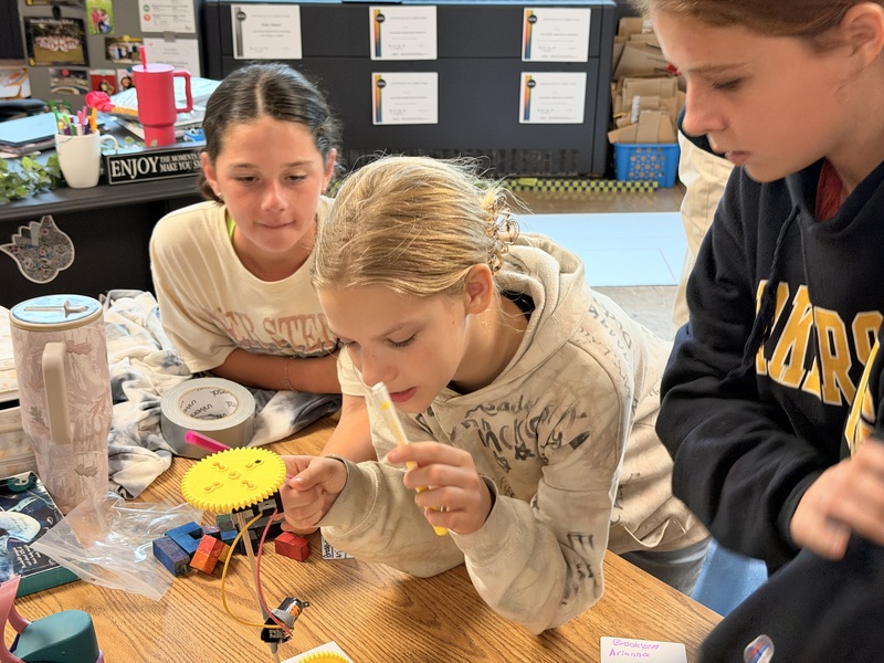 students working on project
