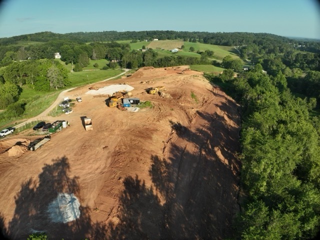 Images show progress on excavations for the new Lubeck Elementary School