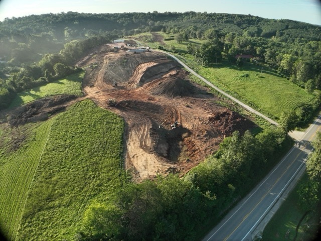 Images show progress on excavations for the new Lubeck Elementary School