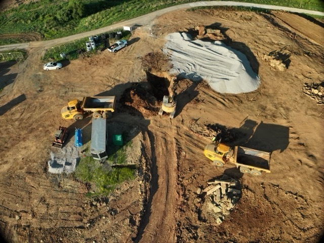 Images show progress on excavations for the new Lubeck Elementary School