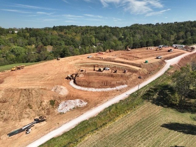aerial excavation images of the new Lubeck Elementary School