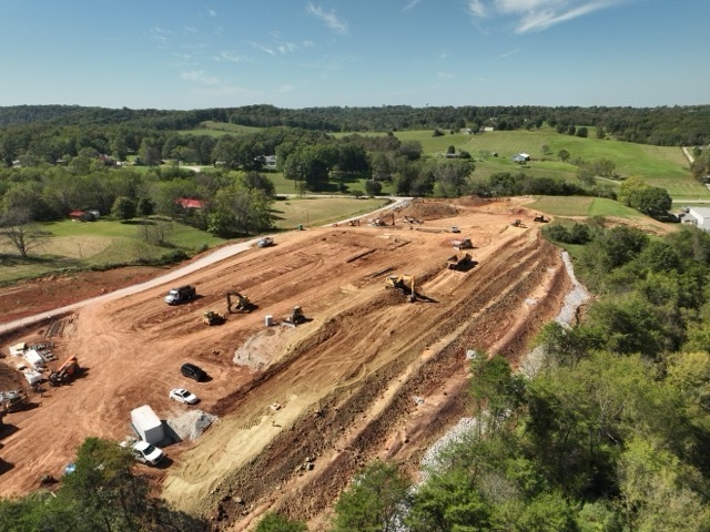 aerial excavation images of the new Lubeck Elementary School