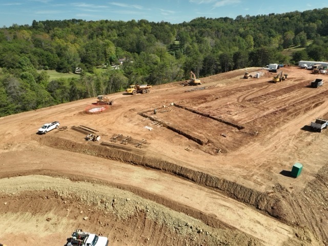 aerial excavation images of the new Lubeck Elementary School