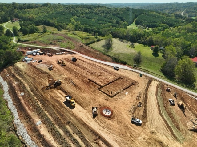 aerial excavation images of the new Lubeck Elementary School