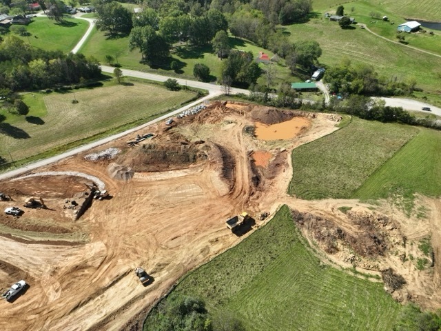 aerial excavation images of the new Lubeck Elementary School