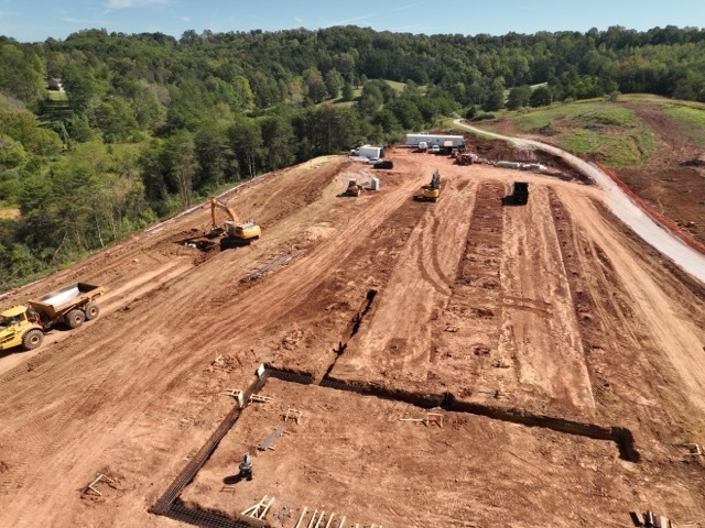 aerial excavation images of the new Lubeck Elementary School