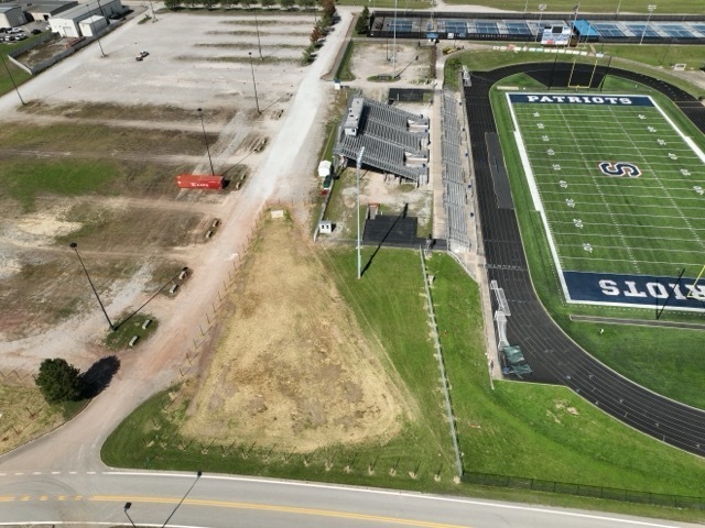 aerial views of progress of creating new baseball and softball complex at the Erickson All-Sports Facility in Parkersburg WV