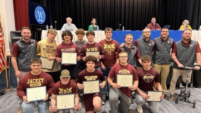 williamstown high school wrestling team members receive certificate of recognition
