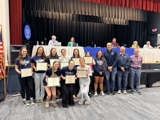 parkersburg south girl's basketball receive certificate of recognition at wood county schools board of education meeting