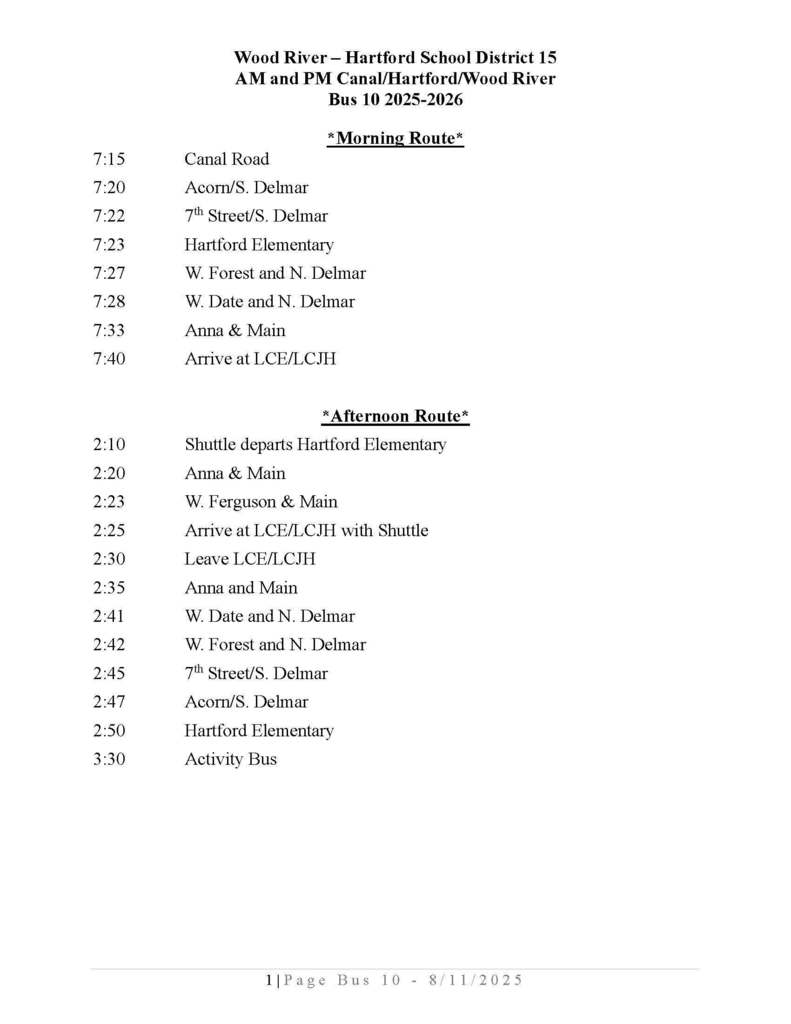 Bus #10 Hartford Routes