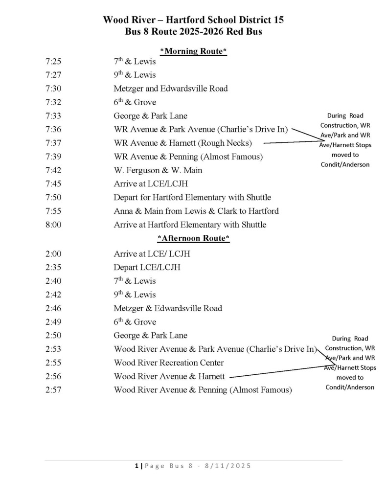 Bus #8 Wood River Routes