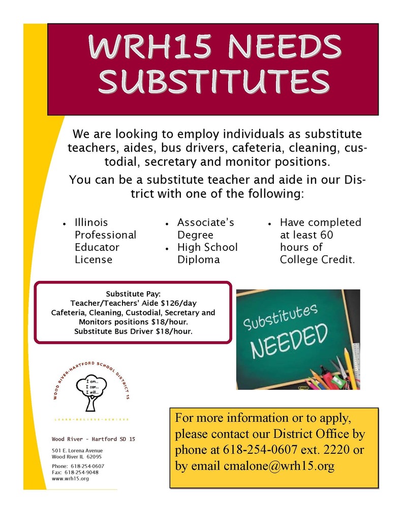 Substitutes Needed