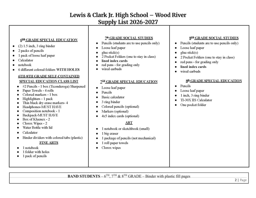 Supply List