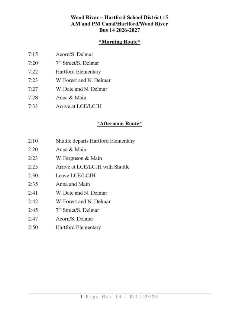 Bus 14 Hartford/Wood River