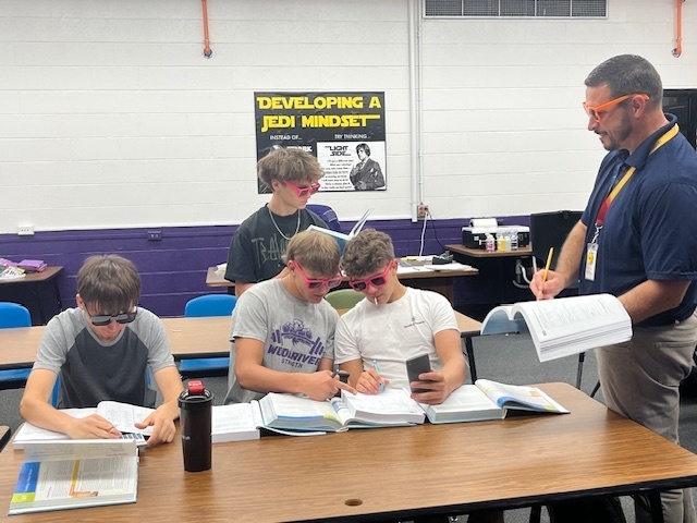 Students working in class