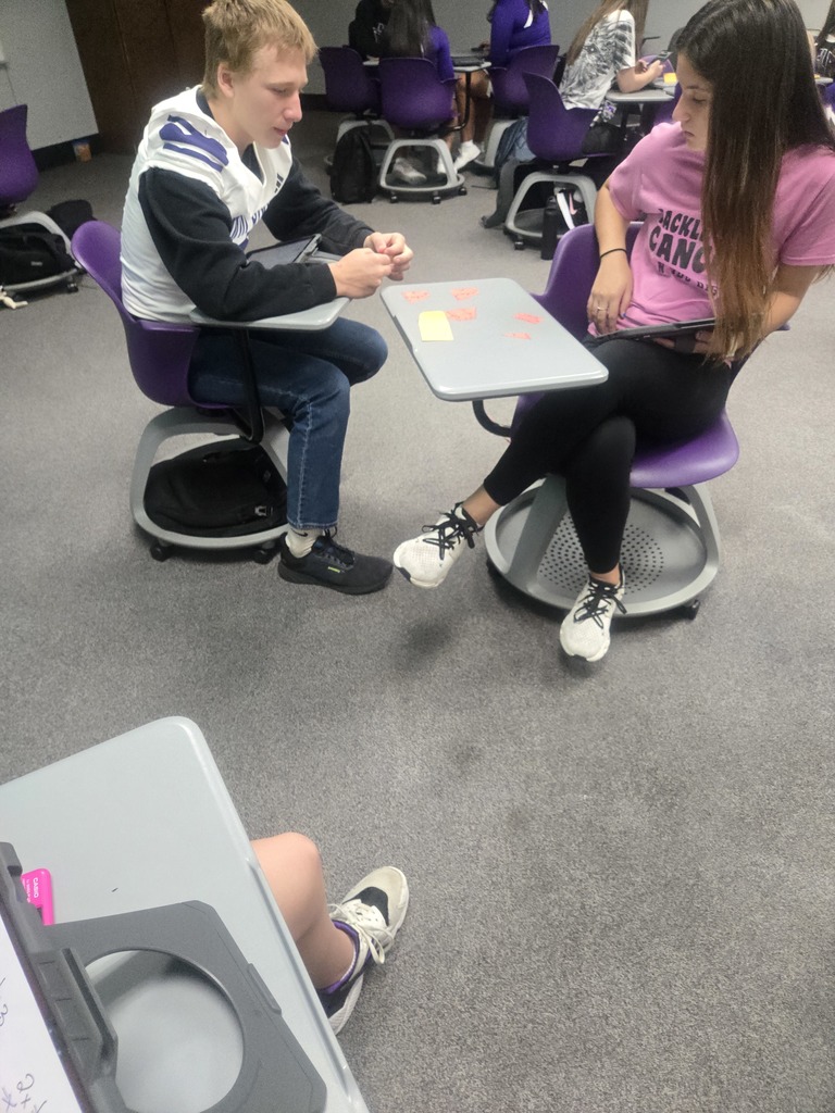 Algebra 1 students working on equations puzzle activity.