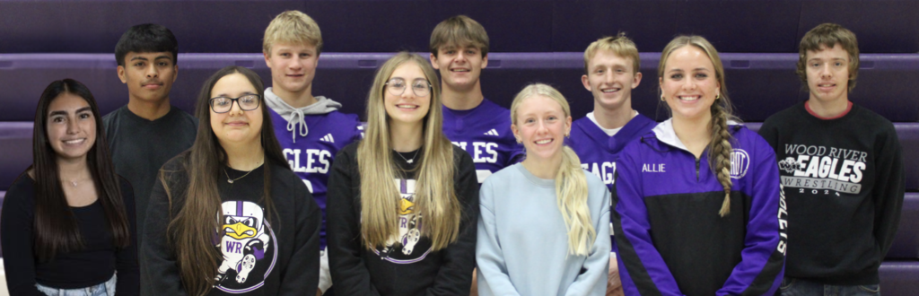 2025 Homecoming Court. King Candidates in the back row from left to right.   Hector, Madden, Brek, Jace, Peytin. Queen Candidates in the front row Marlen, Jazmin, Matilda, Zailey, Allie
