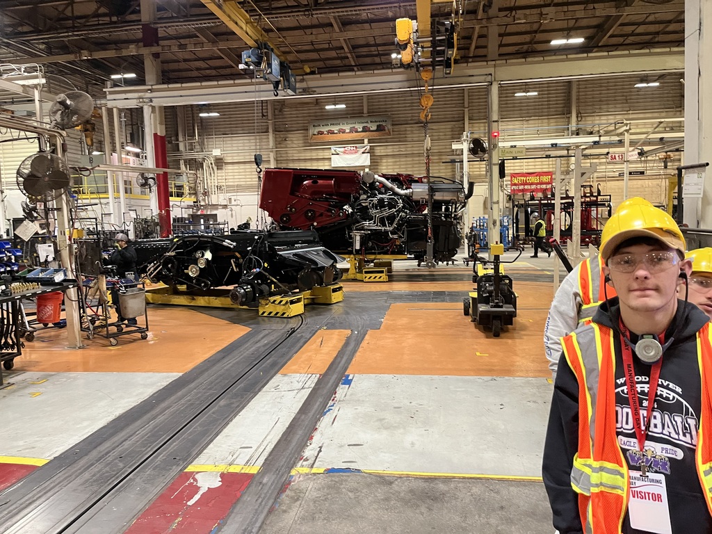 Students in a factory
