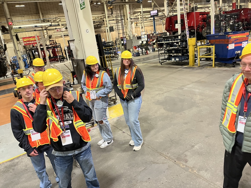 Students in a factory