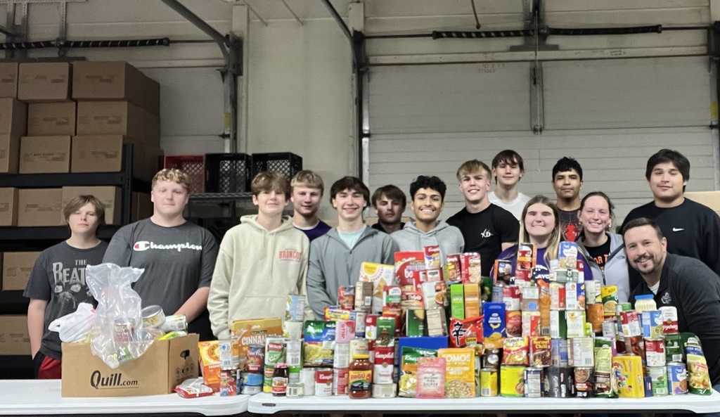 Students at the local food pantry.