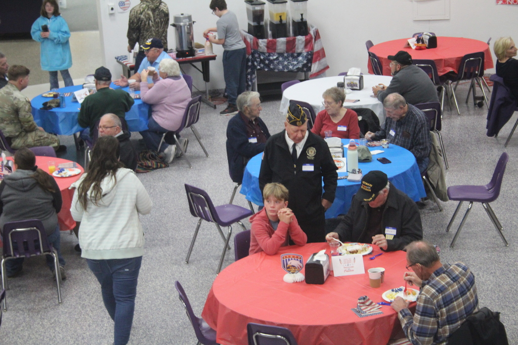 Veterans were offered a breakfast buffet.