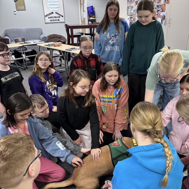 6th graders give Ralphie some attention and love