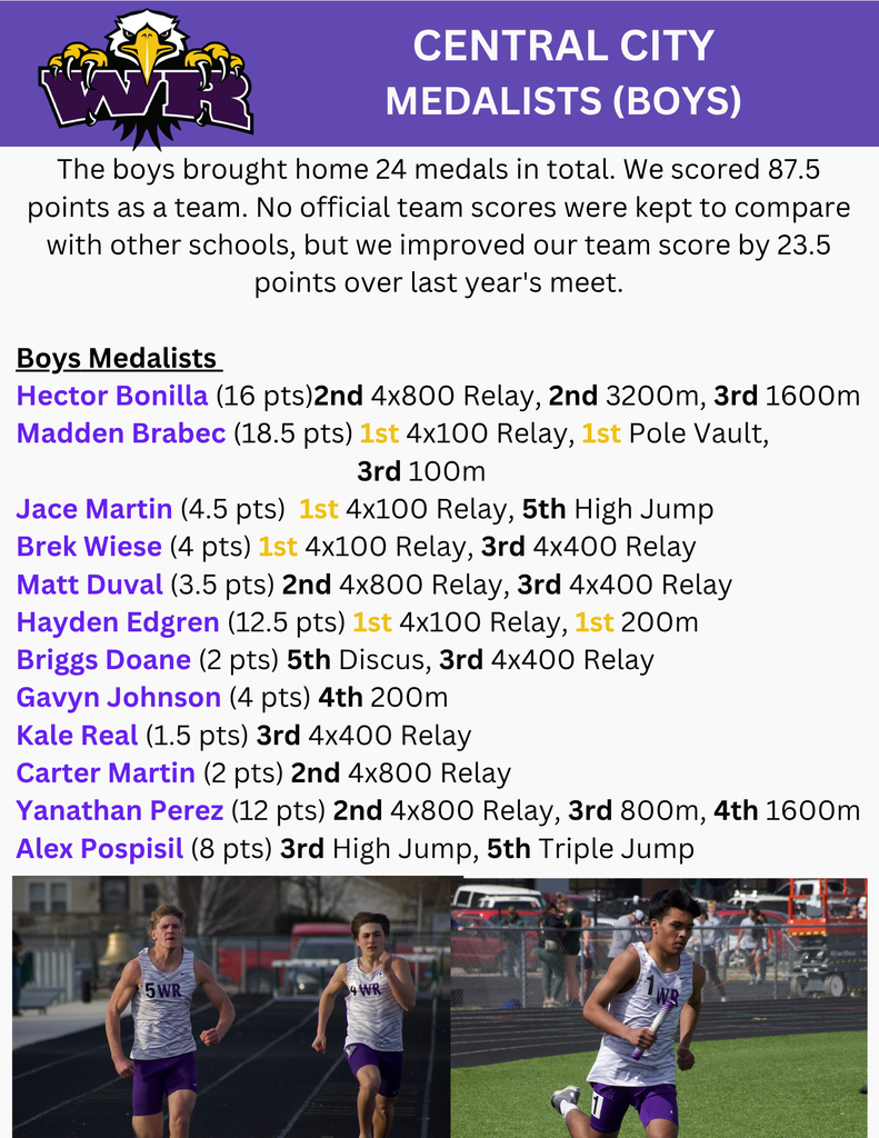 central city medalists boys