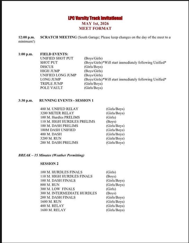 meet schedule