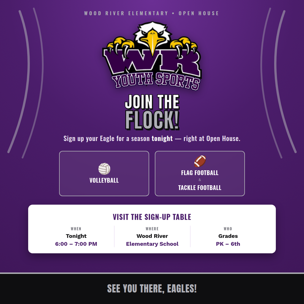 Youth Sports Sign ups at WRE