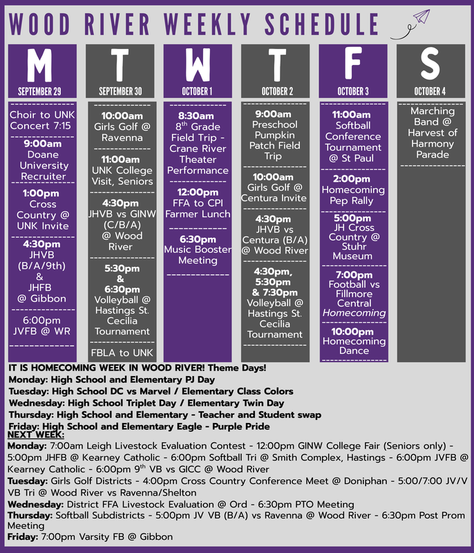 Weekly events