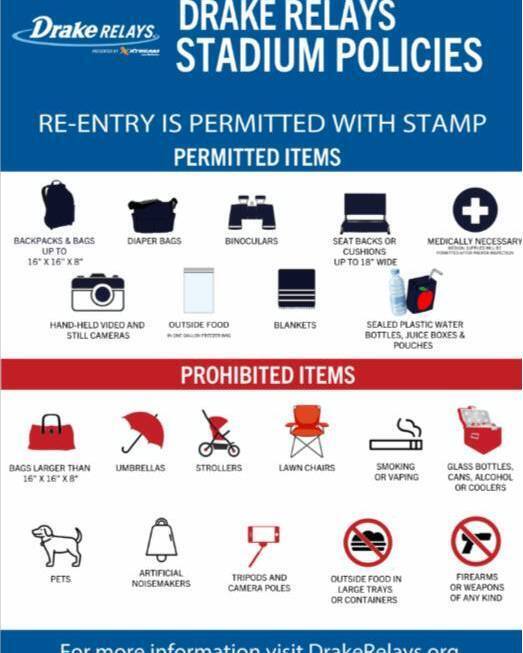 Drake Stadium Policies