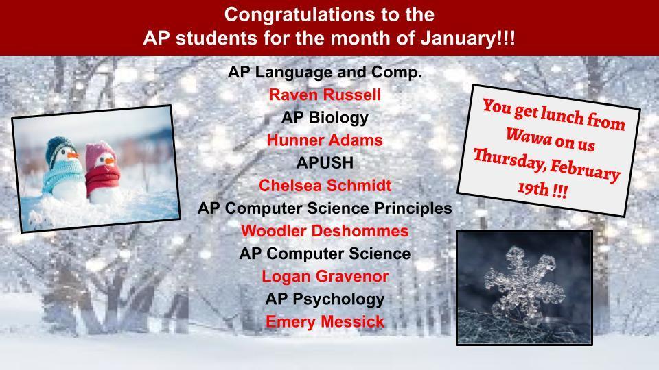 AP January Students of the Month