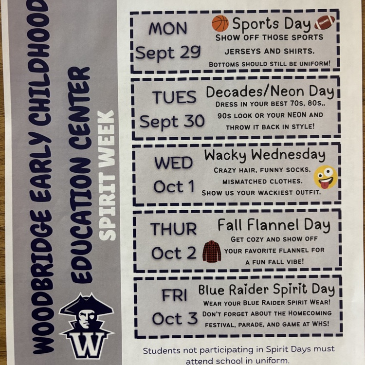 spirit week flyer