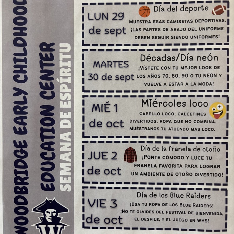 spirit week flyer Spanish