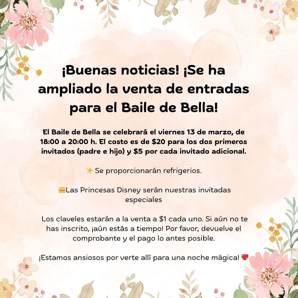 Bella's Ball Ticket Sales Extended Flyer SP