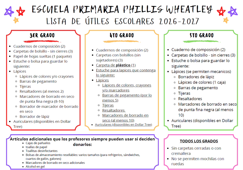 School Supply List (Spanish)