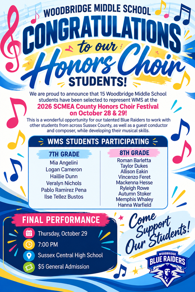 Congratulations Woodbridge Middle School Honors Choir
