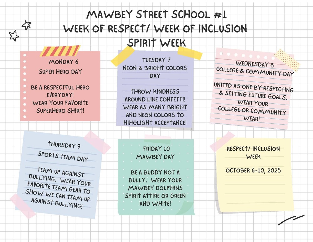Week of Respect/Week of Inclusion Spirit Week 