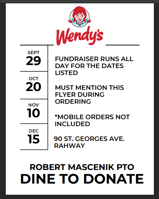 Wendy's fundraiser